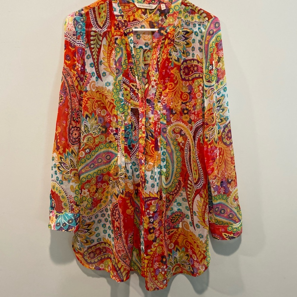 Soft Surroundings Colorful Button Front Tunic. - image 8